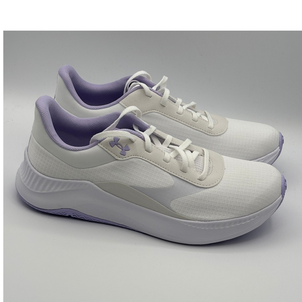 Under Armour UA Aurora 3 Shoes Women Size 9.5 White Purple Training 3024855-100